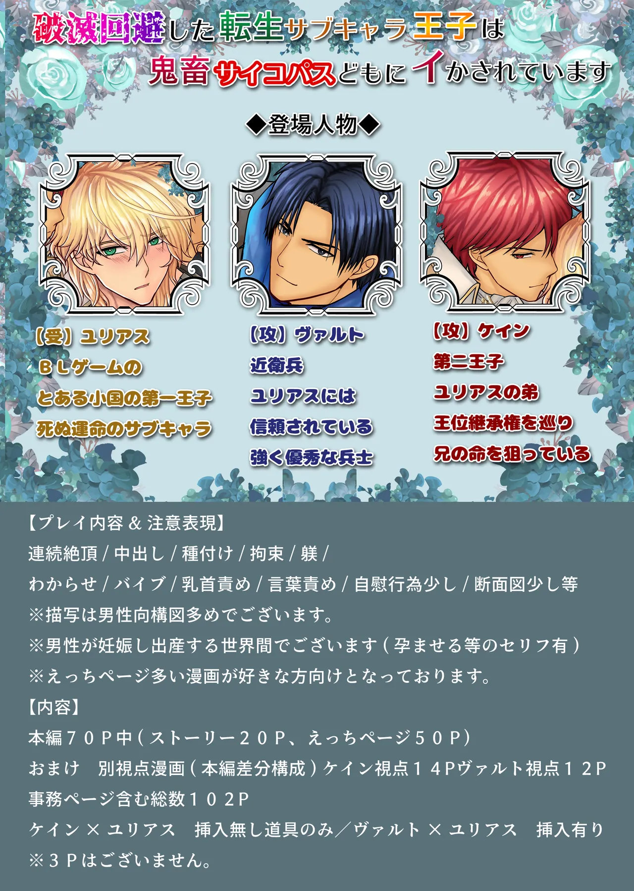 破滅回避した転生サブキャラ王子は鬼畜サイコパスどもにイかされています page 2 full
