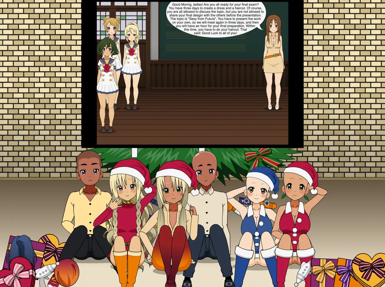 Christmas Girl celebrates Christmas - Merry Christmas 2 page 2 full