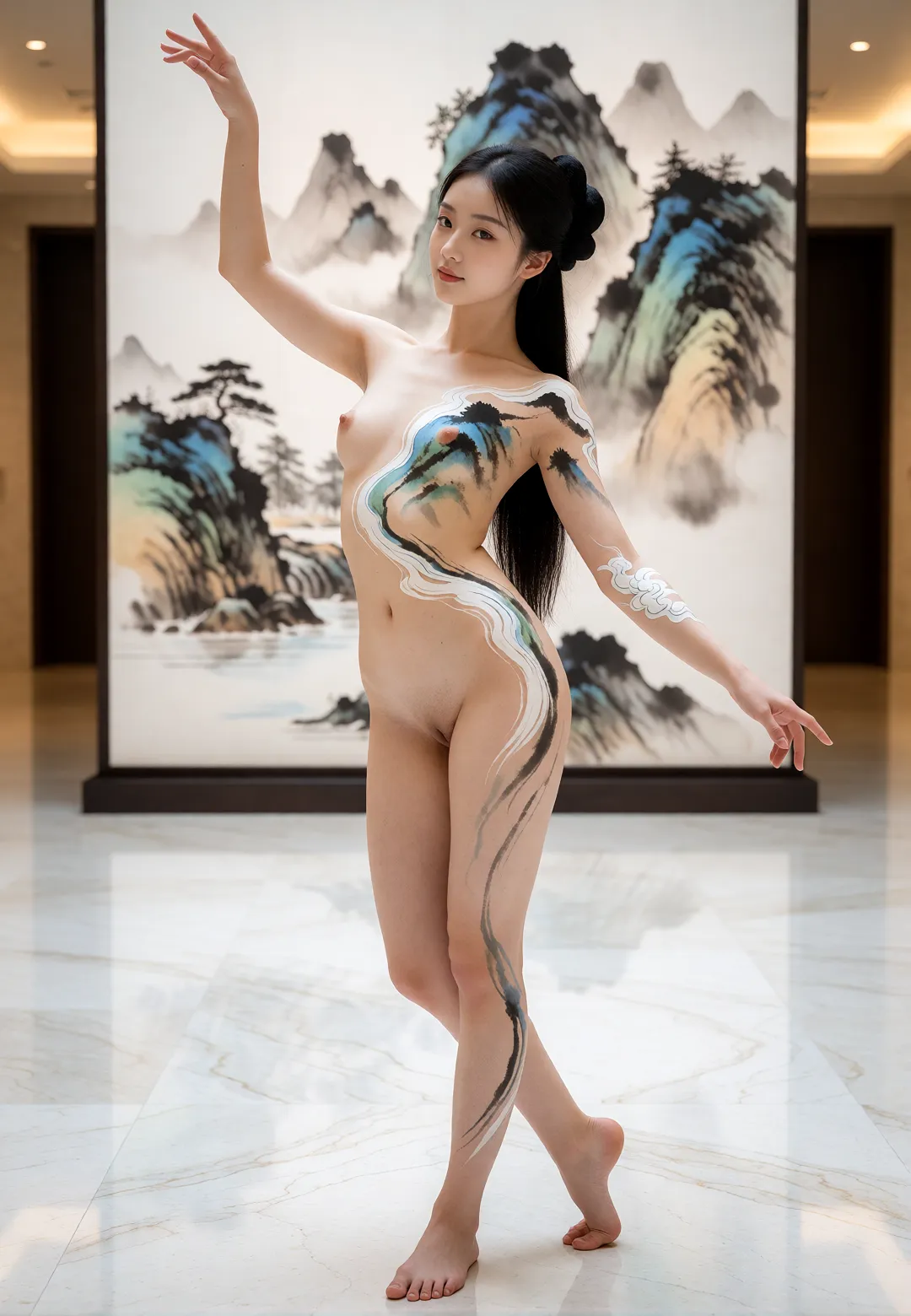 Chinese ancient style body painting 中国风元素人体彩绘 page 3 full