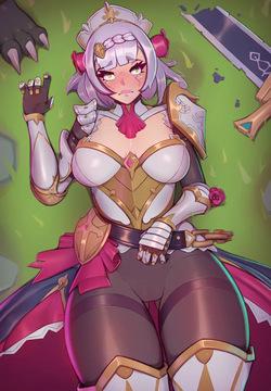 Noelle loses a fight with Hilichurl
