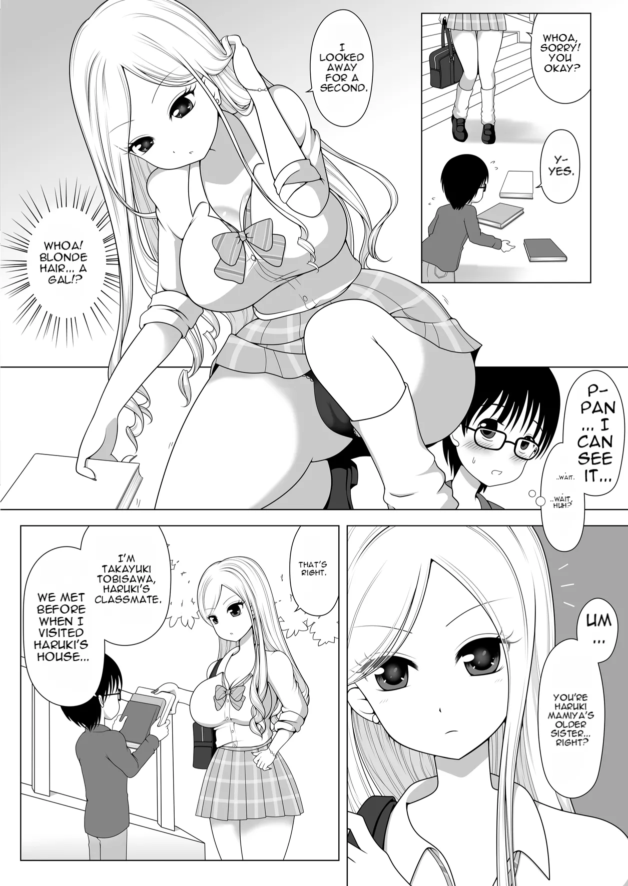 Tomodachi no Onee-chan ga Kyonyuu no Shiro Gal de Tottemo Sukebe datta Ken. | My friend's Sister is a Busty Blond Gal, and she's Super Damn Mean. page 4 full