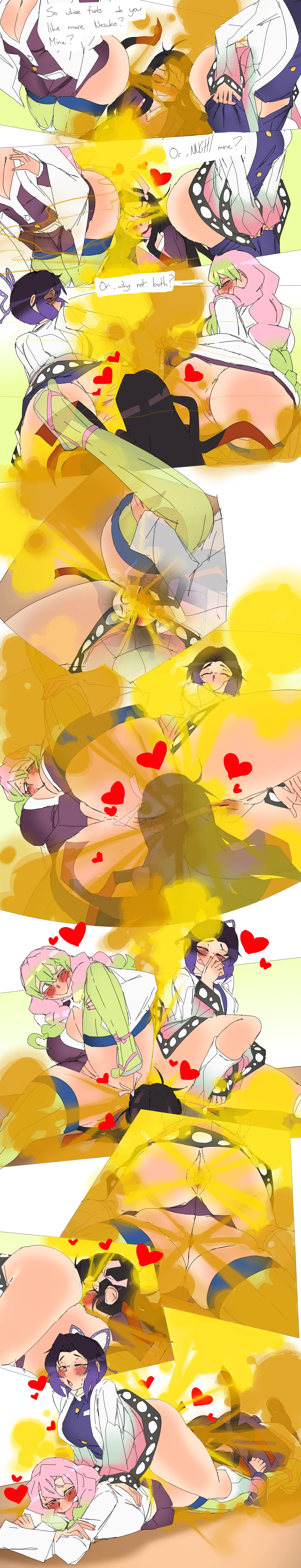 Mitsuri and Shinobu Feeding Nezuko page 2 full