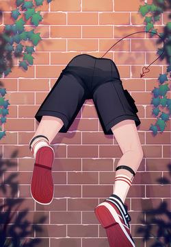 卡墙里了