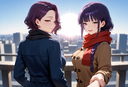 260214_秋穂&amp;澪_パパとバレンタインデート