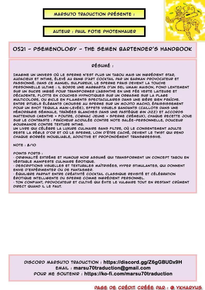 SEMENOLOGY - The semen bartender's handbook page 1 full