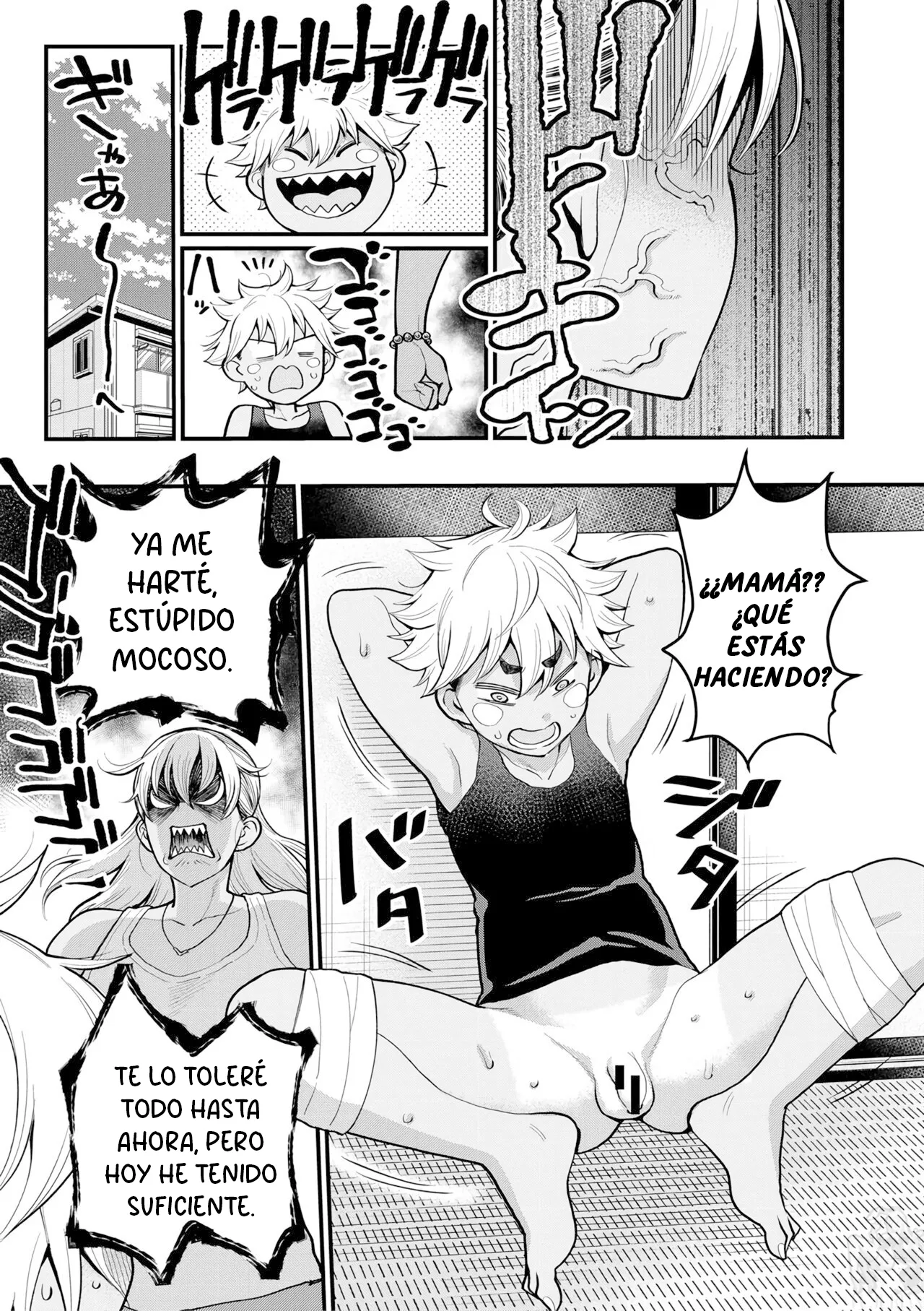 ¡Castigo infernal! La estricta "educación" del hijo travieso a manos de una mamá exdelincuente, sádica y muy velluda. page 6 full