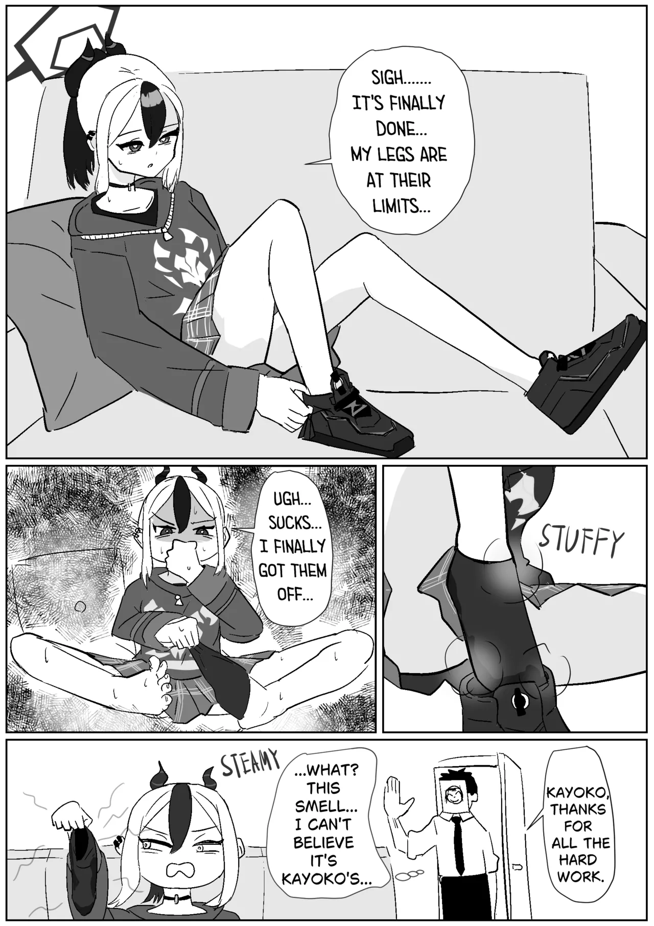 Massaging Kayoko's After-mission Stinky Feet page 1 full