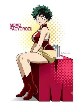 Midoriya Izuku es Momo Yaoyorozu cover