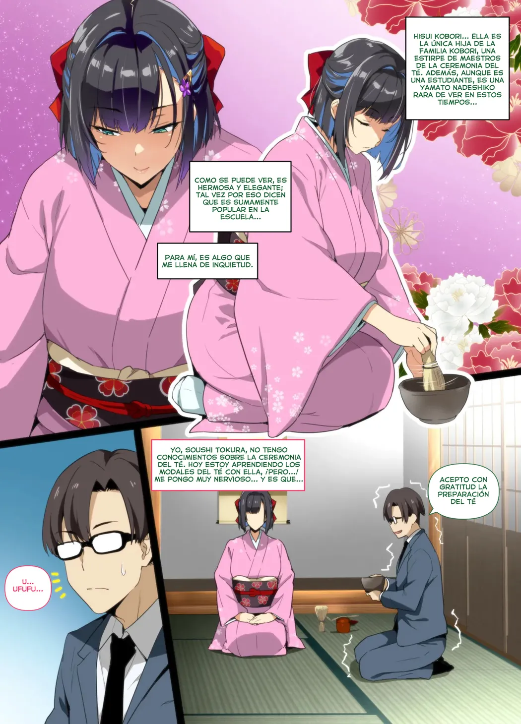 NTR de una damisela japonesa tradicional de la ceremonia del té page 3 full