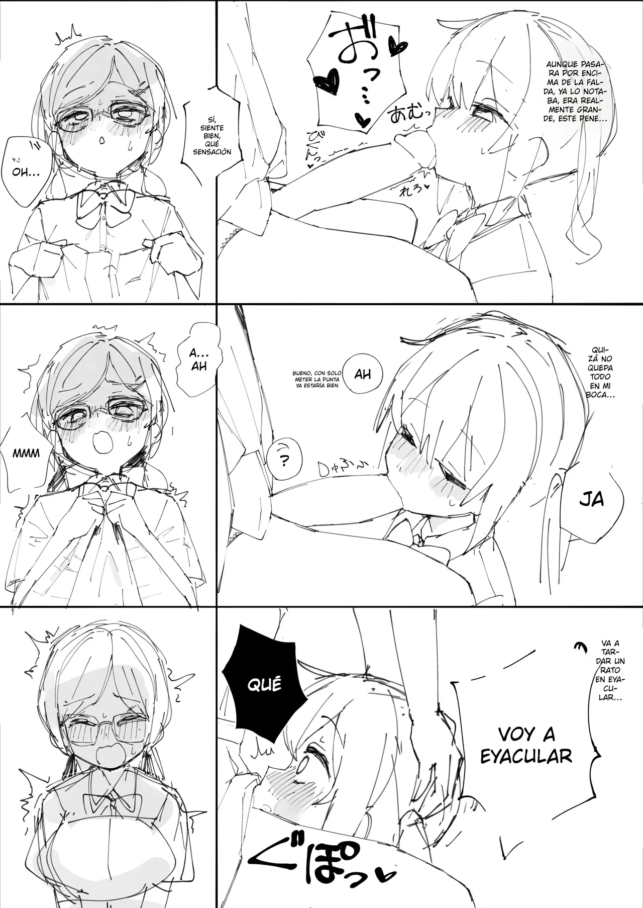 Oggu-chan to Futanari Fuukiiin-chan Paizuri｜Oggu-chan y la Chica Futanari de la Comisión de Disciplina Haciendo una Paja con las Tetas page 6 full