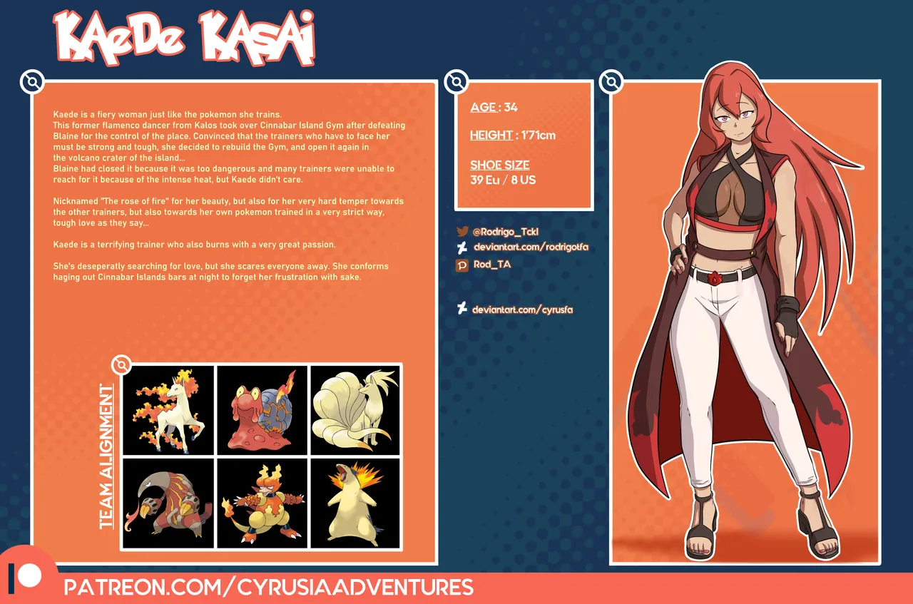 1. Cyrusia's Adventures / Lore Infos / Character Sheets / New Gym Leaders page 1 full
