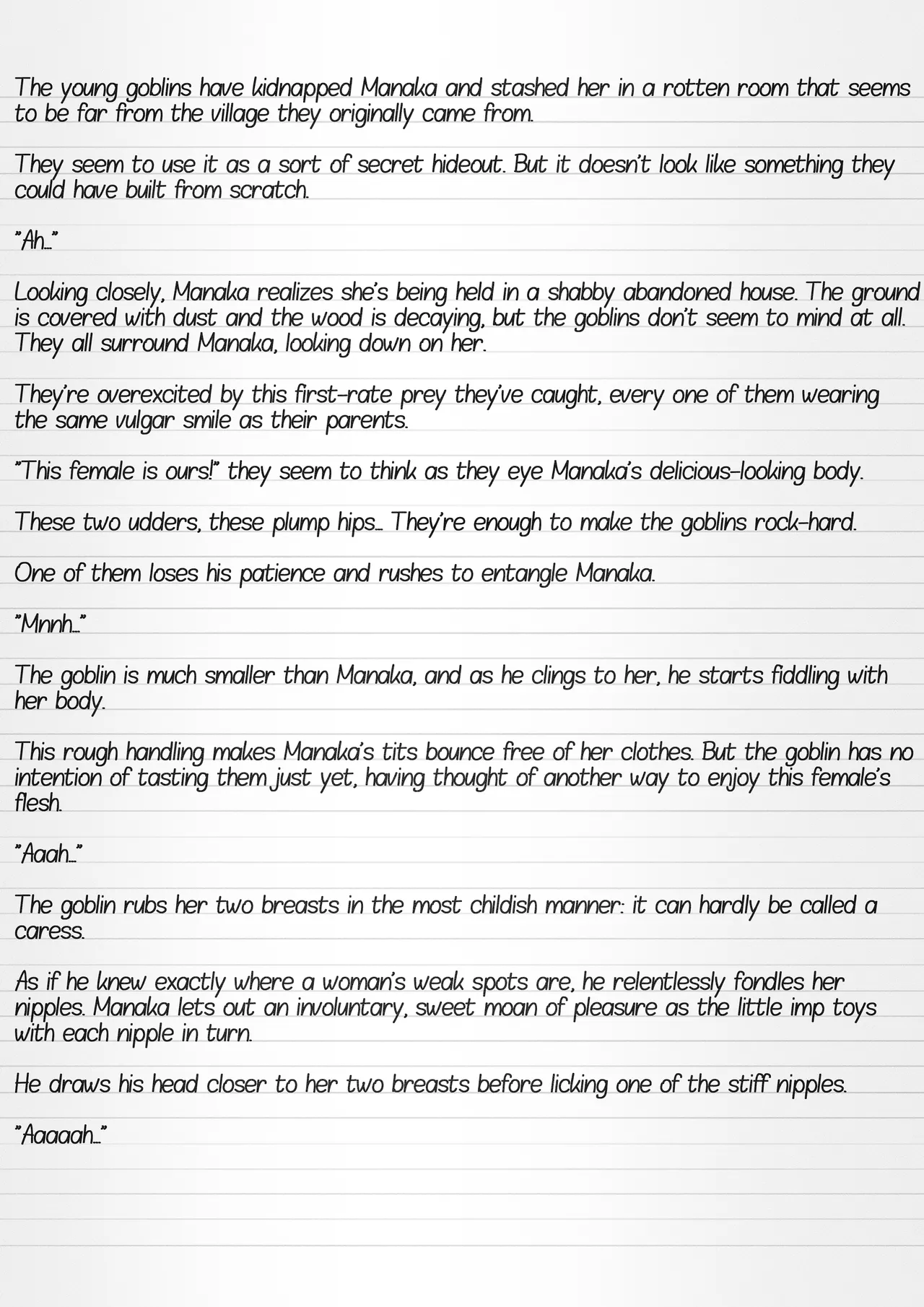 Misuke's Short Stories 36 - Manaka &amp; Young Goblins page 2 full