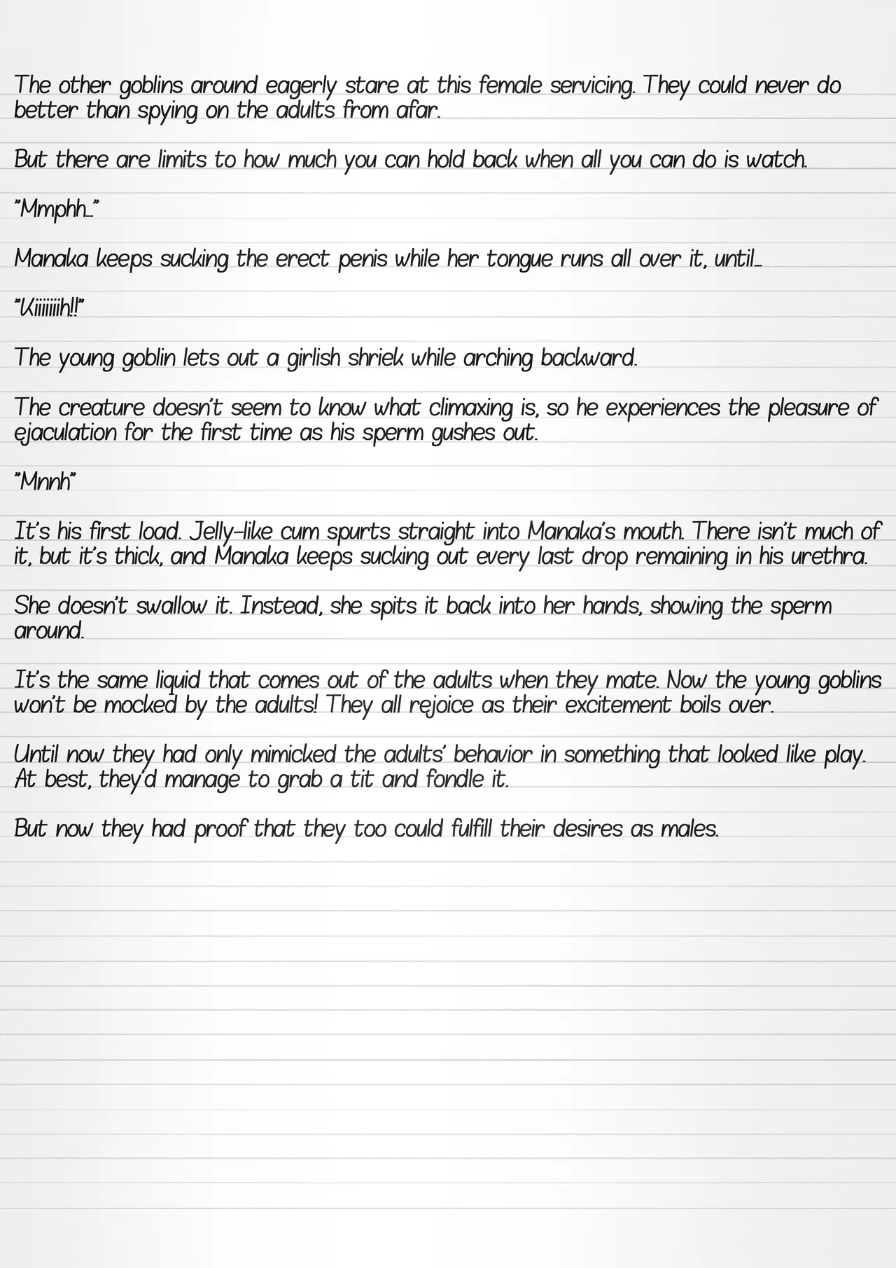 Misuke's Short Stories 36 - Manaka &amp; Young Goblins page 8 full
