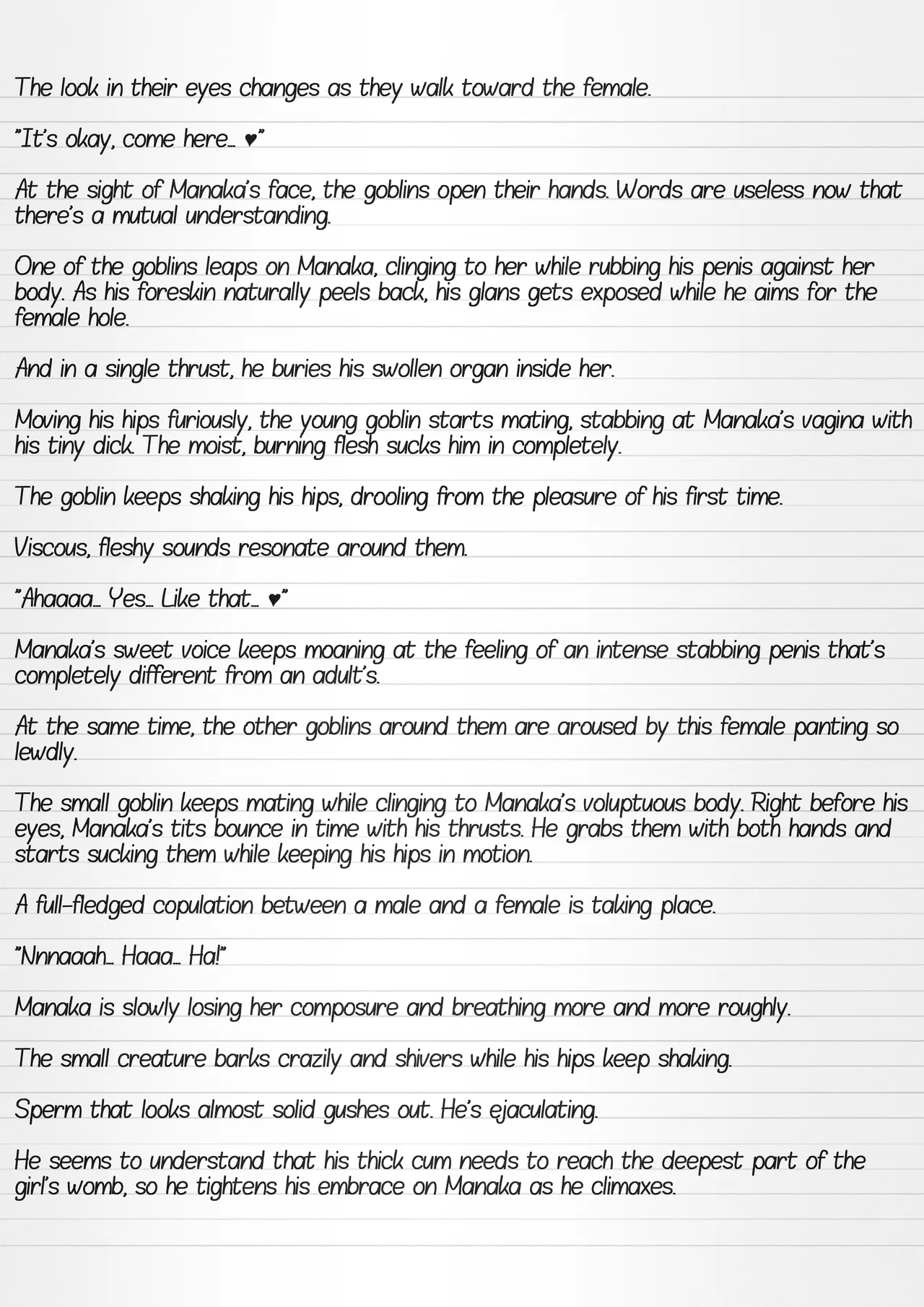 Misuke's Short Stories 36 - Manaka &amp; Young Goblins page 9 full