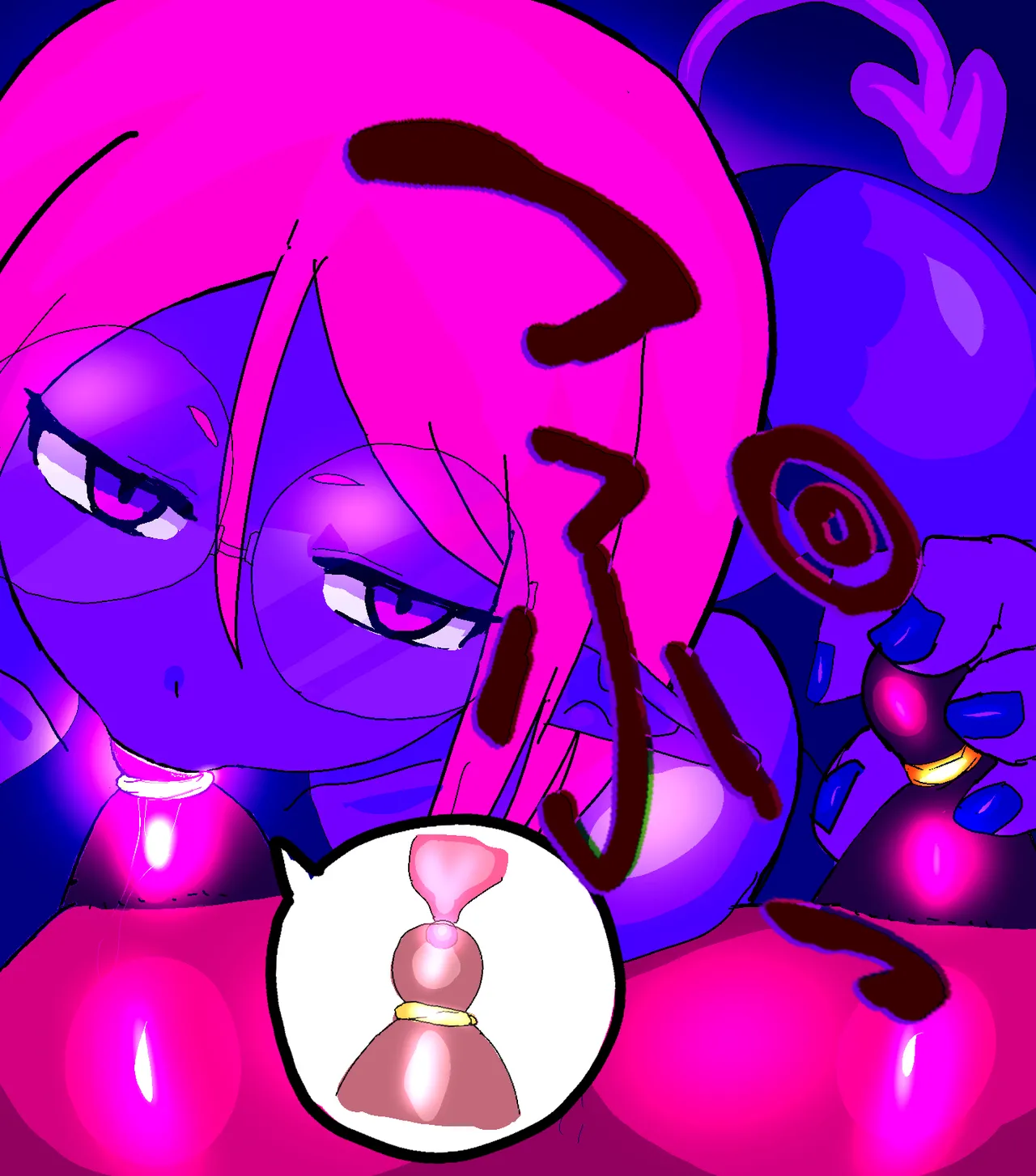Defeated by blue girl 3! Tentacle pack turns you into a crazy semen production machine! page 6 full