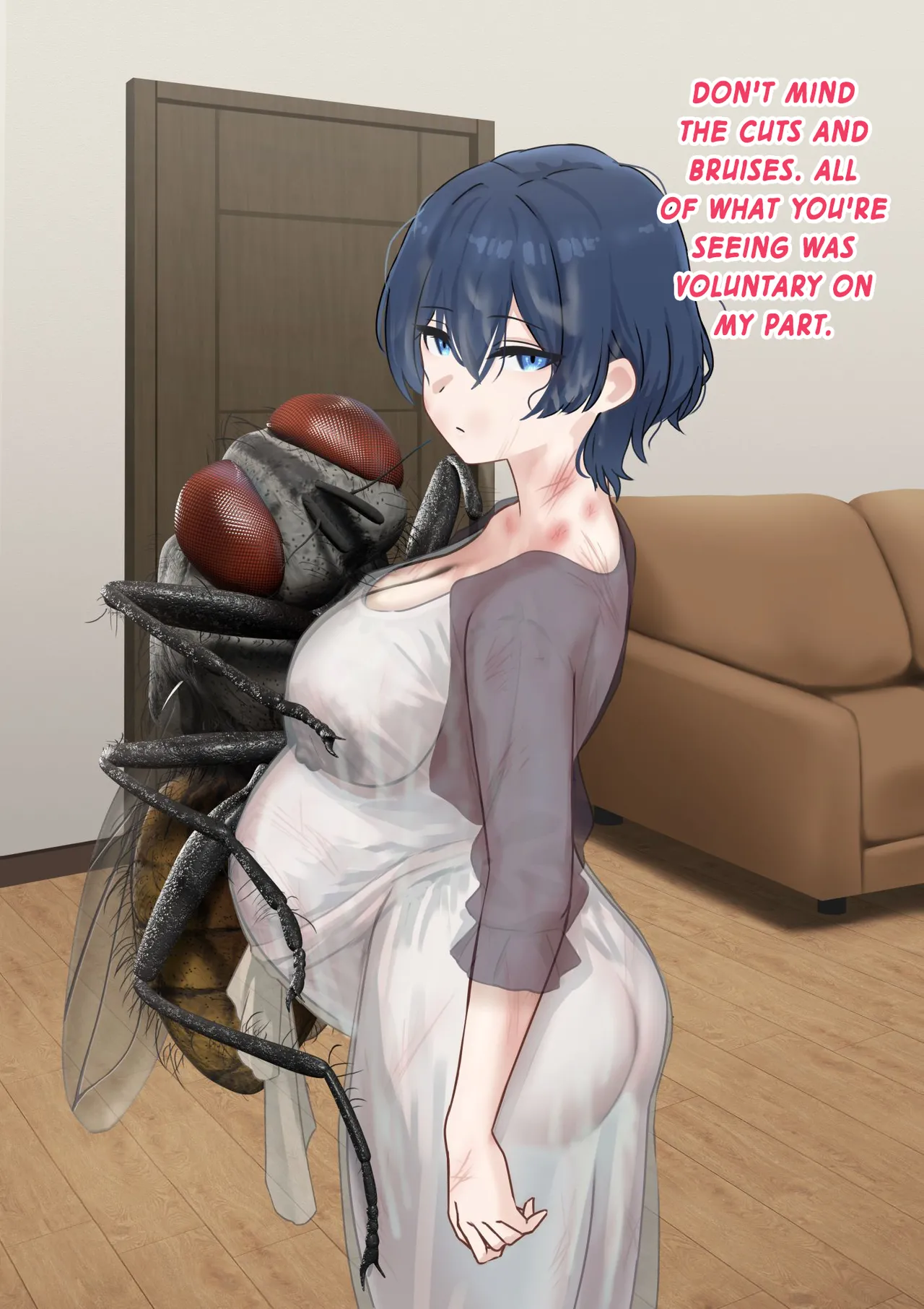 Married Woman Becomes a Seedbed for Giant Flies | Hitodzuma wa Kyoudai Bae-tachi no Naedoko to Naru page 8 full