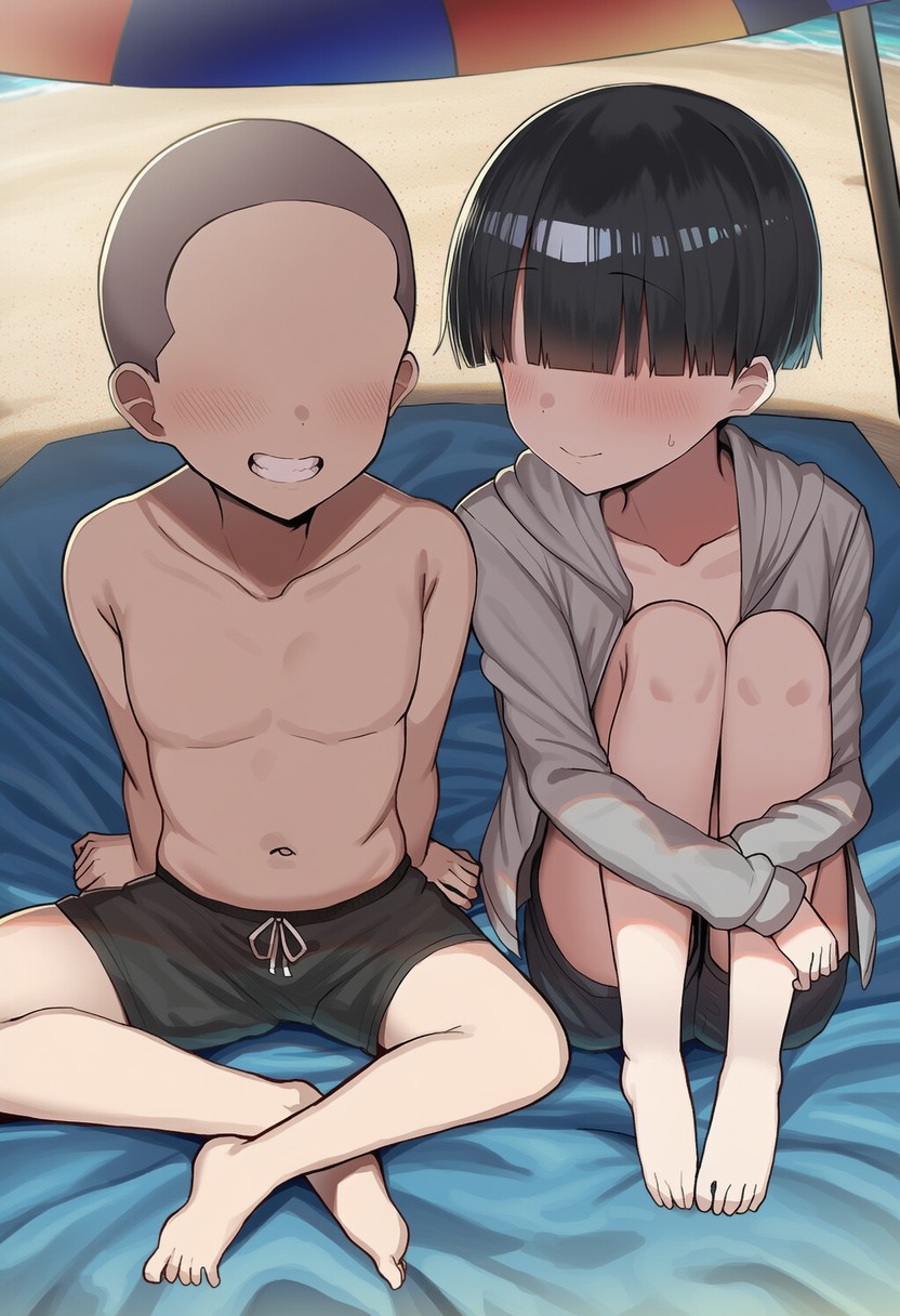 Pervert Brat vs. Black-Haired Bob-cut Girl ④ page 1 full