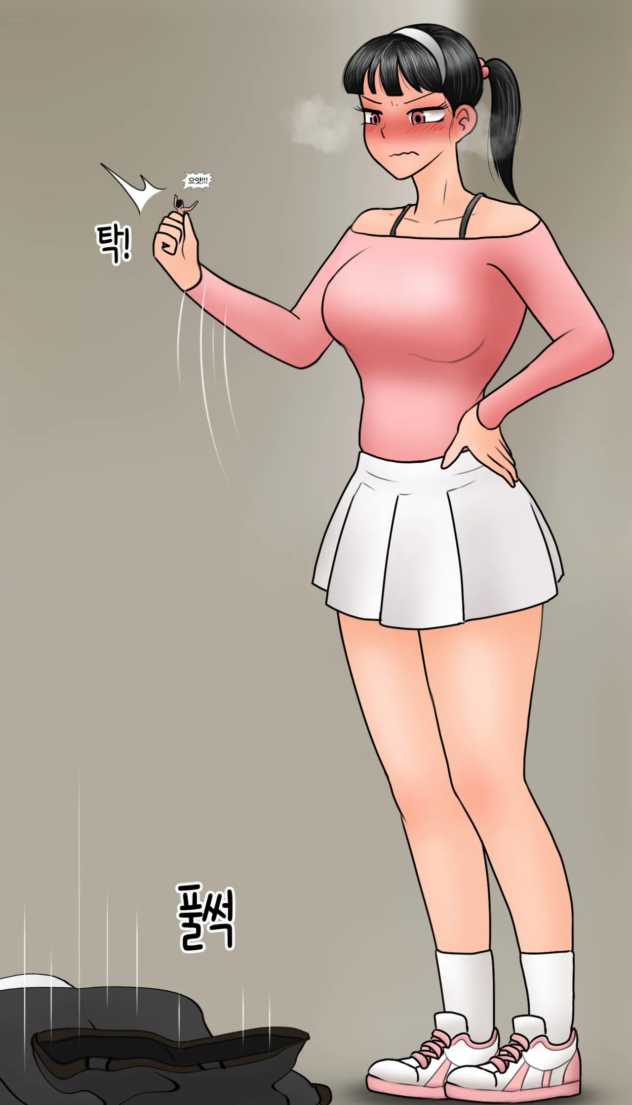 축소화 능력을 가진 여친한테 밟히는 만화 Shirinked by GF page 6 full