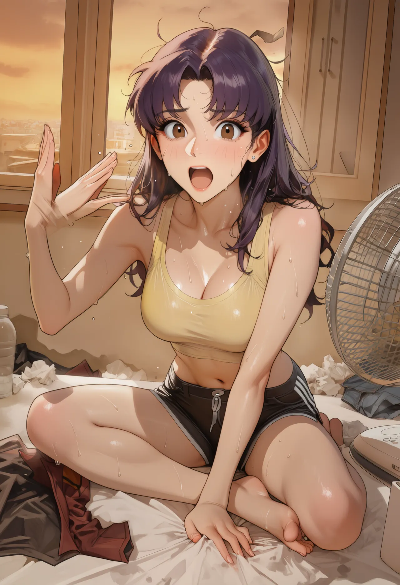 Hot summer - Misato x Shinji page 1 full