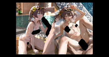 水着まちゅりとプールで野外青姦フェラなかだし交尾CG集❤ cover