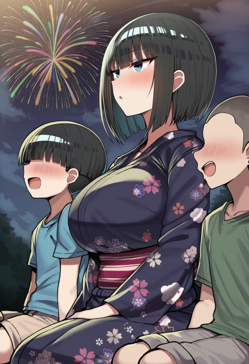 Pervert Brat vs. Black-Haired Bob-cut Girl ⑤ page 1 full