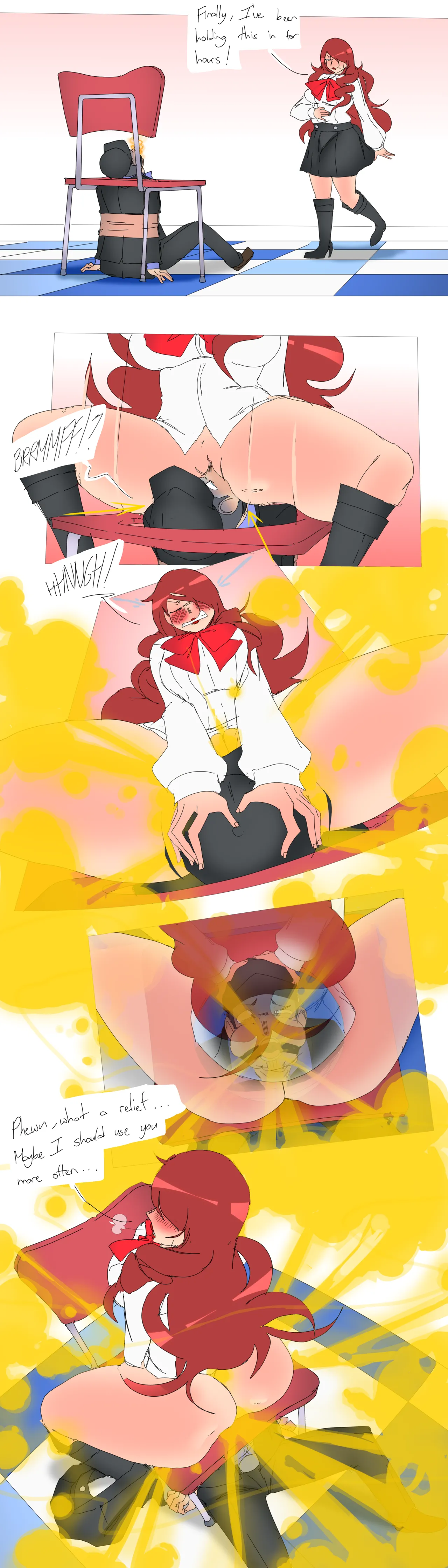 Junpei being used as a Chair by Persona 3 Girls page 3 full