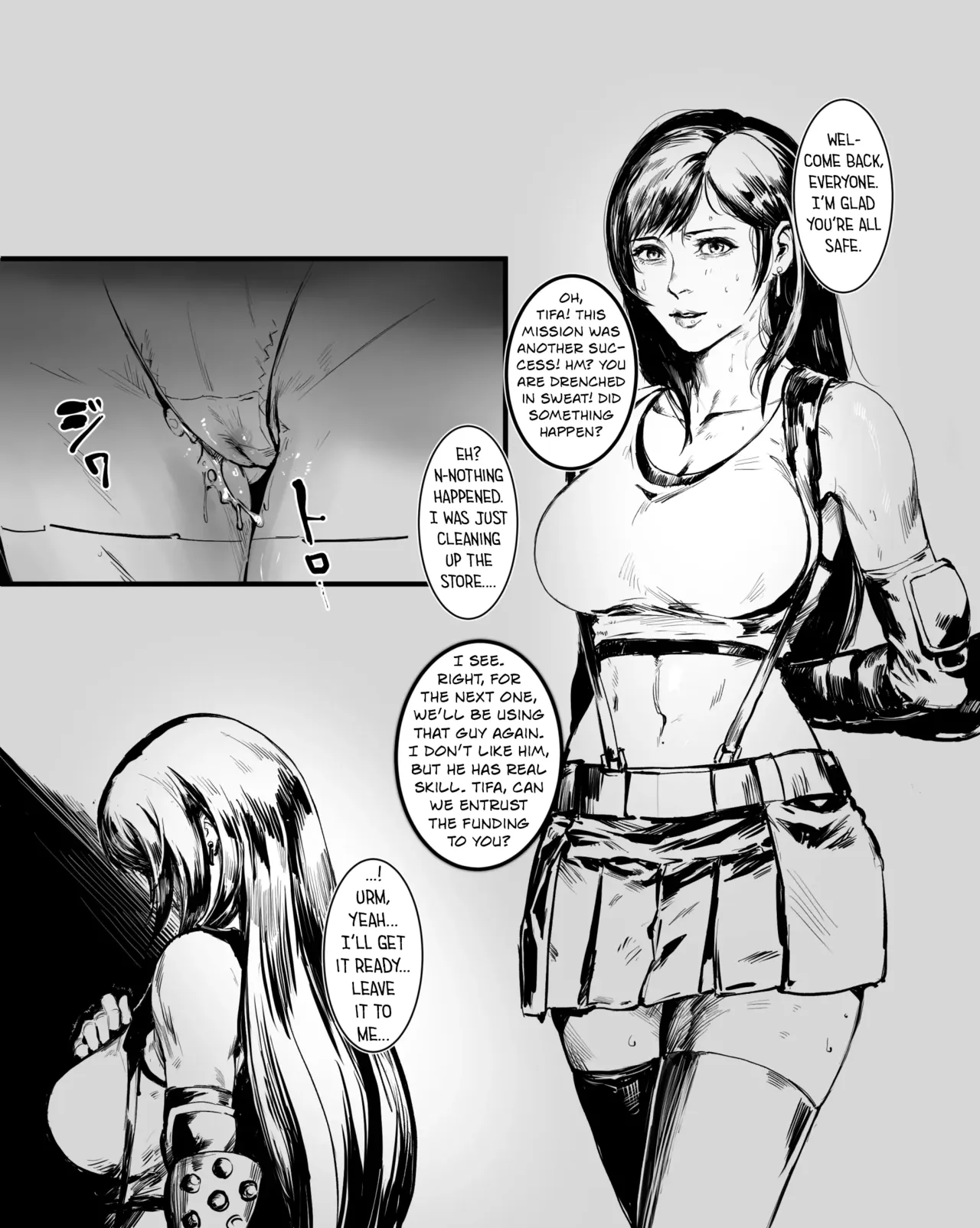 Manga-fuu Tifa | Manga-style Tifa page 3 full