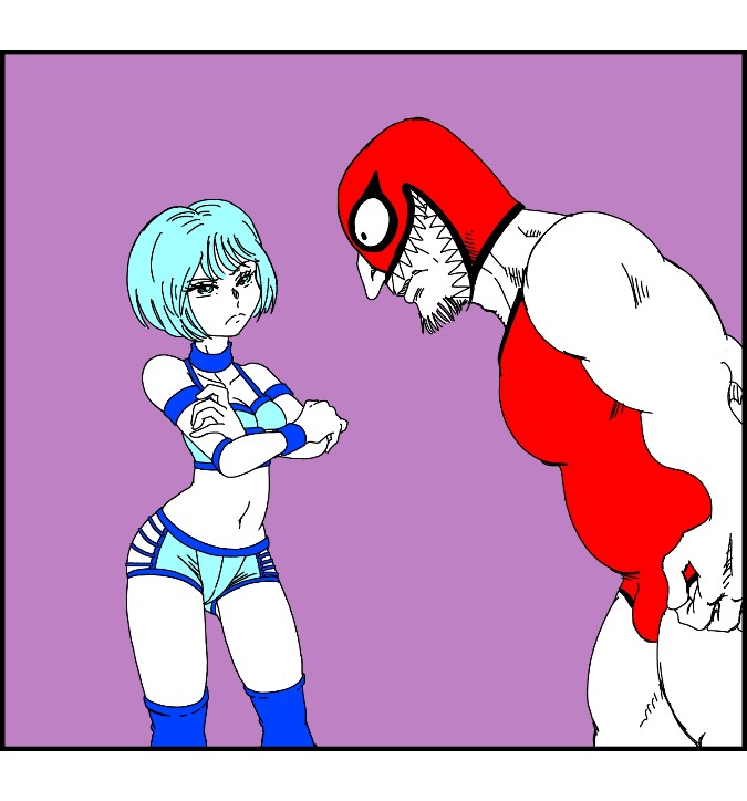 Pro Wrestling - Red Mask vs. Blue Girl page 1 full
