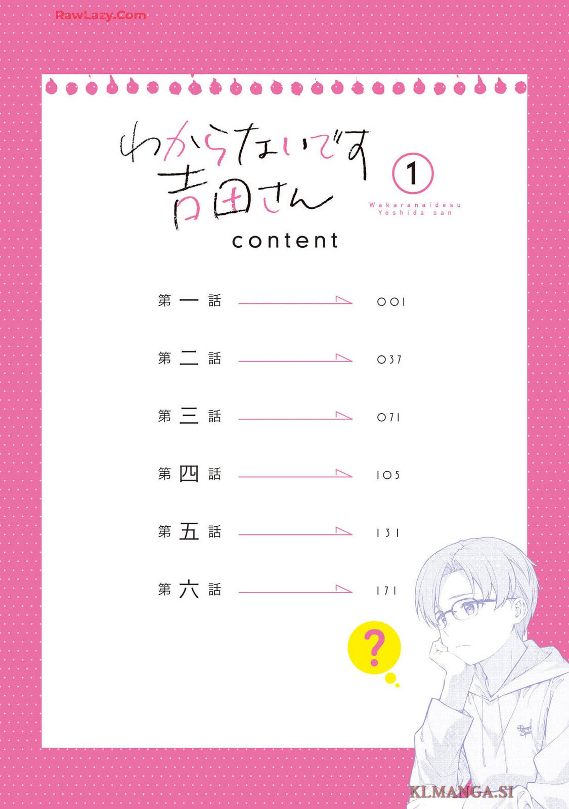 I Don’t Know, Yoshida vol.1 page 6 full