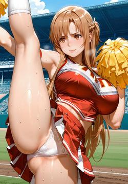 Yuuki Asuna／Sword Art Online Cheerleader・creampie・SEX・pregnant_belly・pregnancy