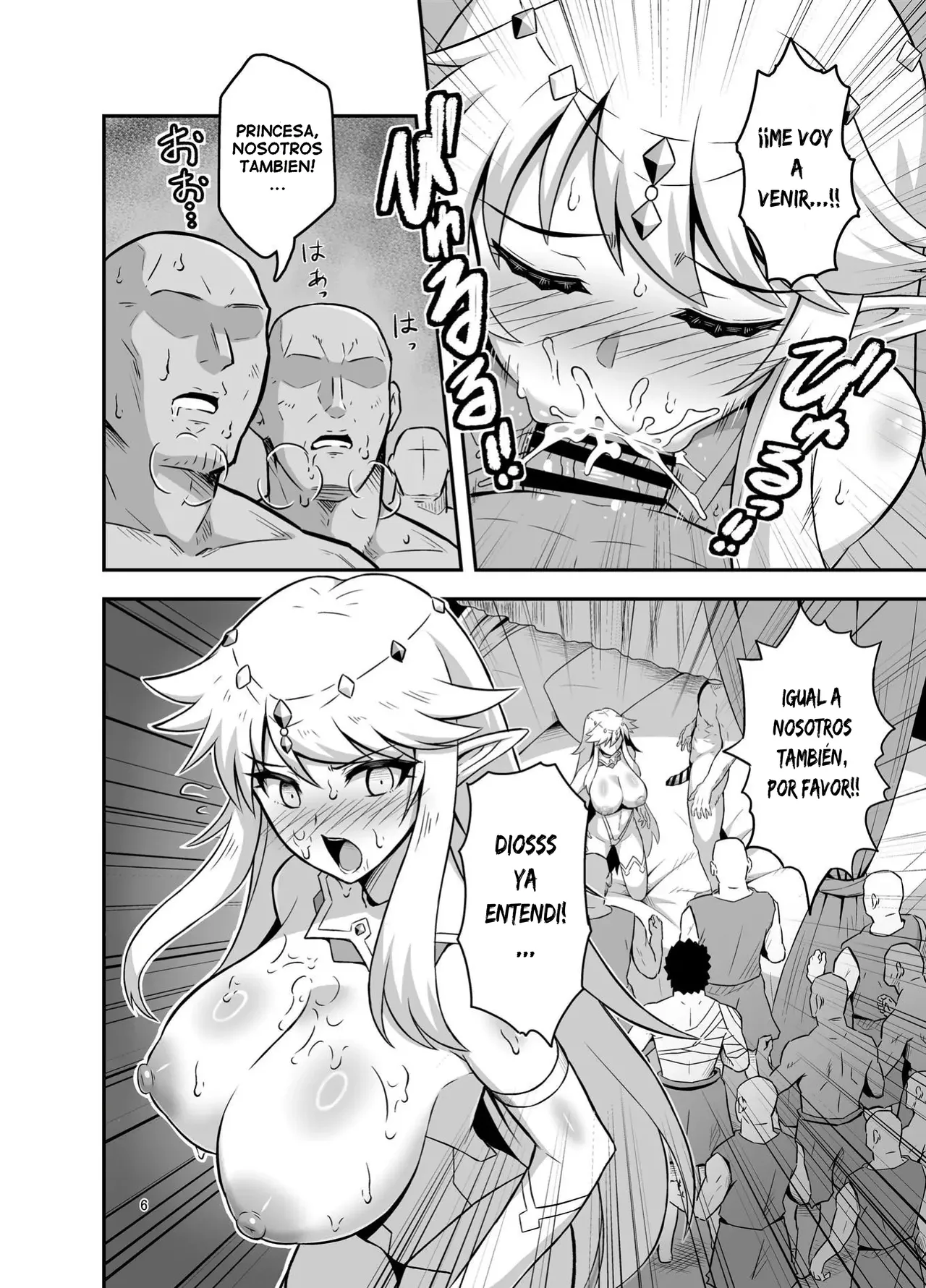 Bakunyuu Elf Oyako_Rankou Seiyoku Shori｜Saciando el Deseo Sexual con la Madre e Hija elfas de Pechos Grandes page 5 full