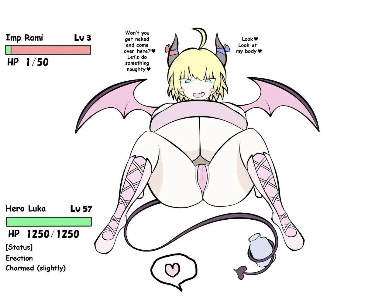 A Story about a hero falling for a low-level imp's seductive temptation page 4 full
