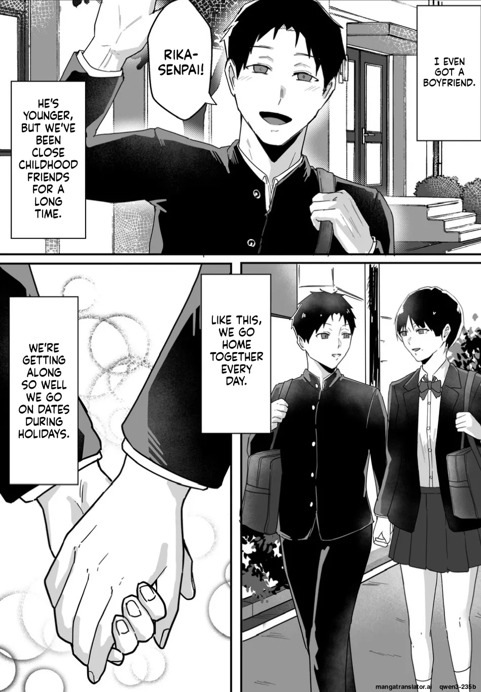Boyish no Senpai Kanojo ga Netorarete Mesu ni Otosareru Hanashi page 4 full