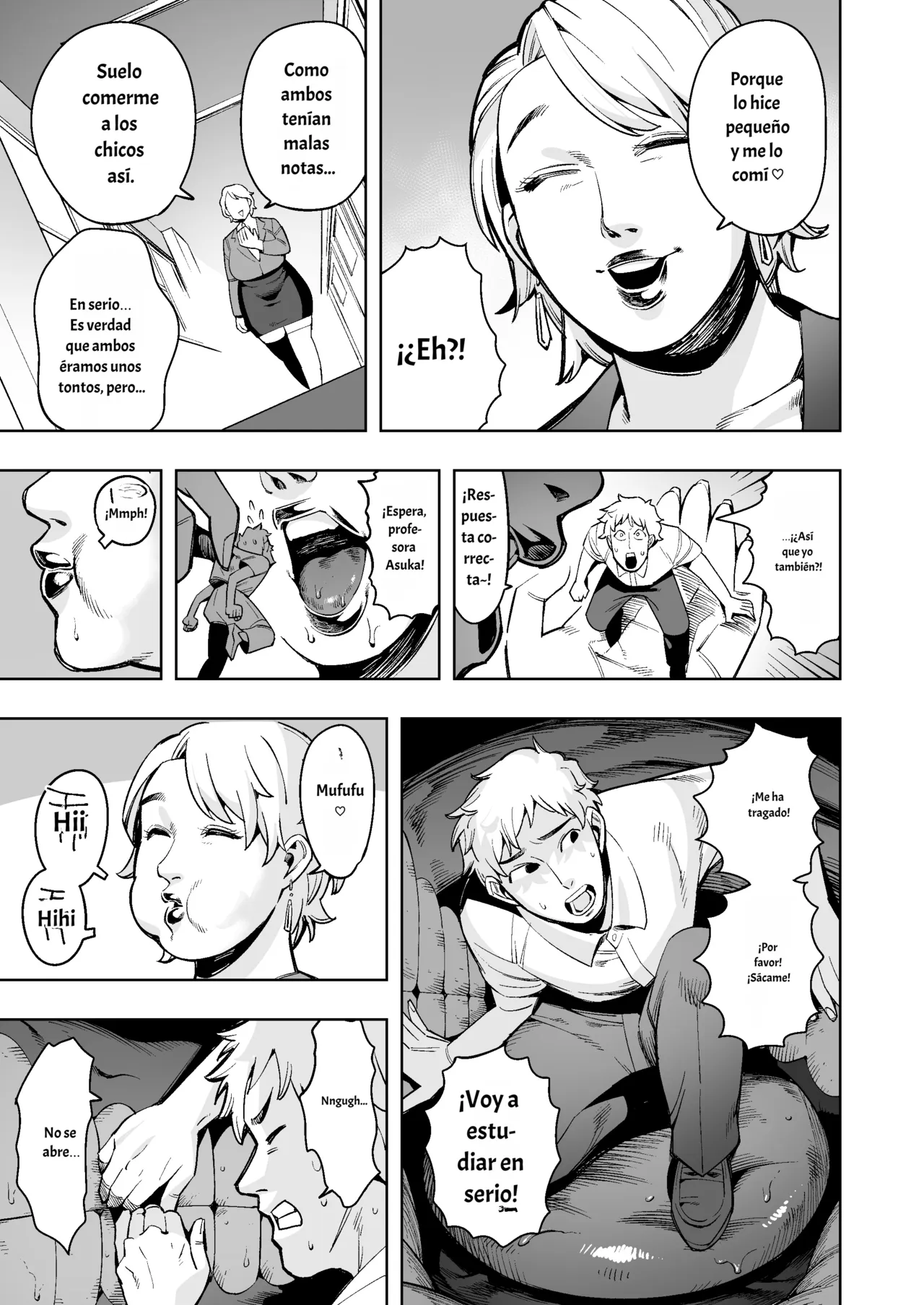 Vore Me!~ Bad students are shrunk and swallowed whole! A huge turd is your grave! spanish page 4 full