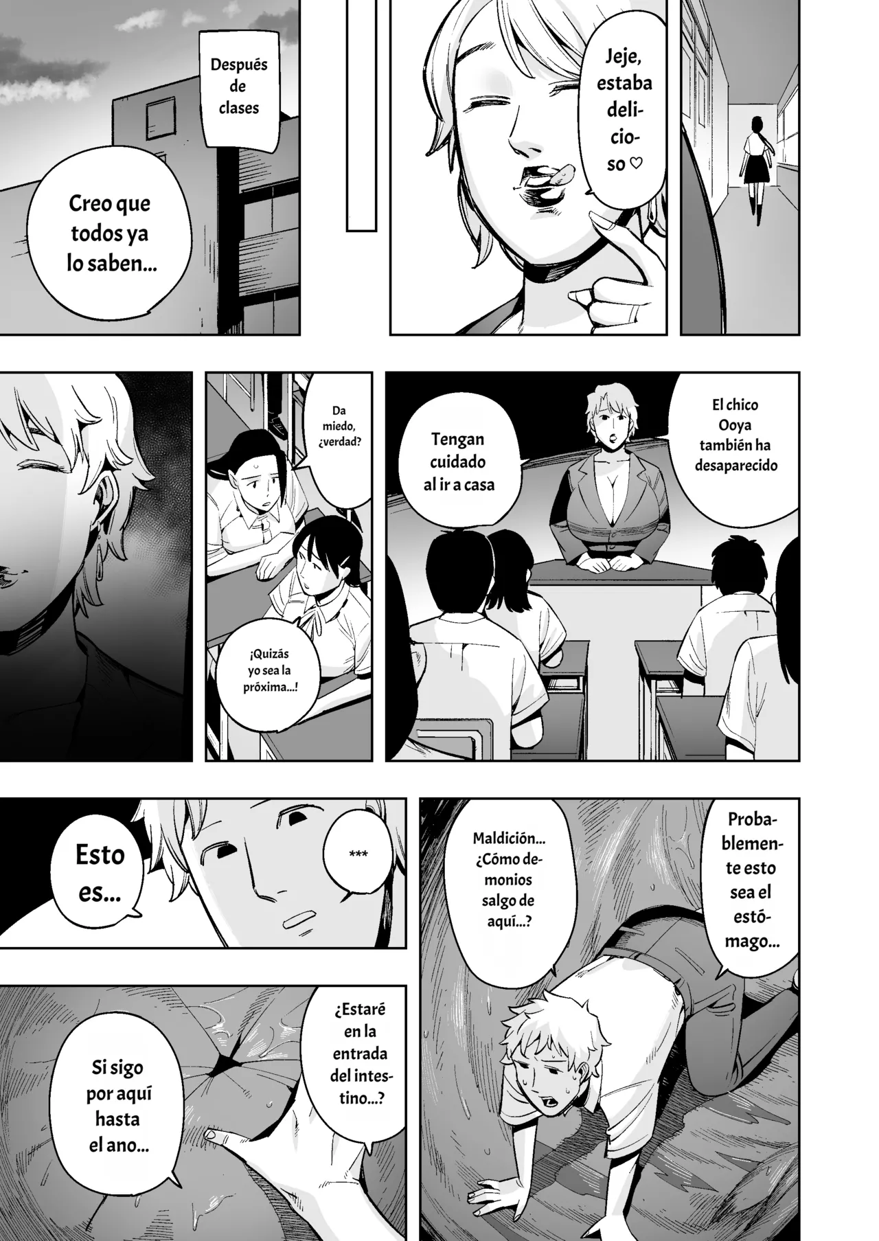 Vore Me!~ Bad students are shrunk and swallowed whole! A huge turd is your grave! spanish page 6 full