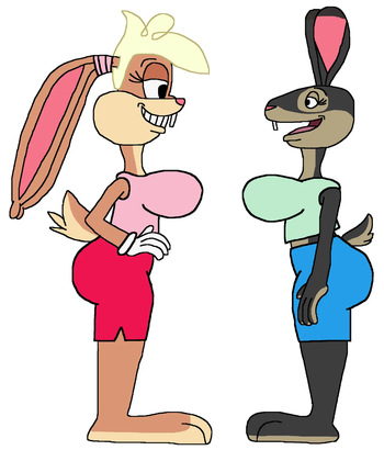 Free used of Futanari Lola Bunny and Judy Hopps cover