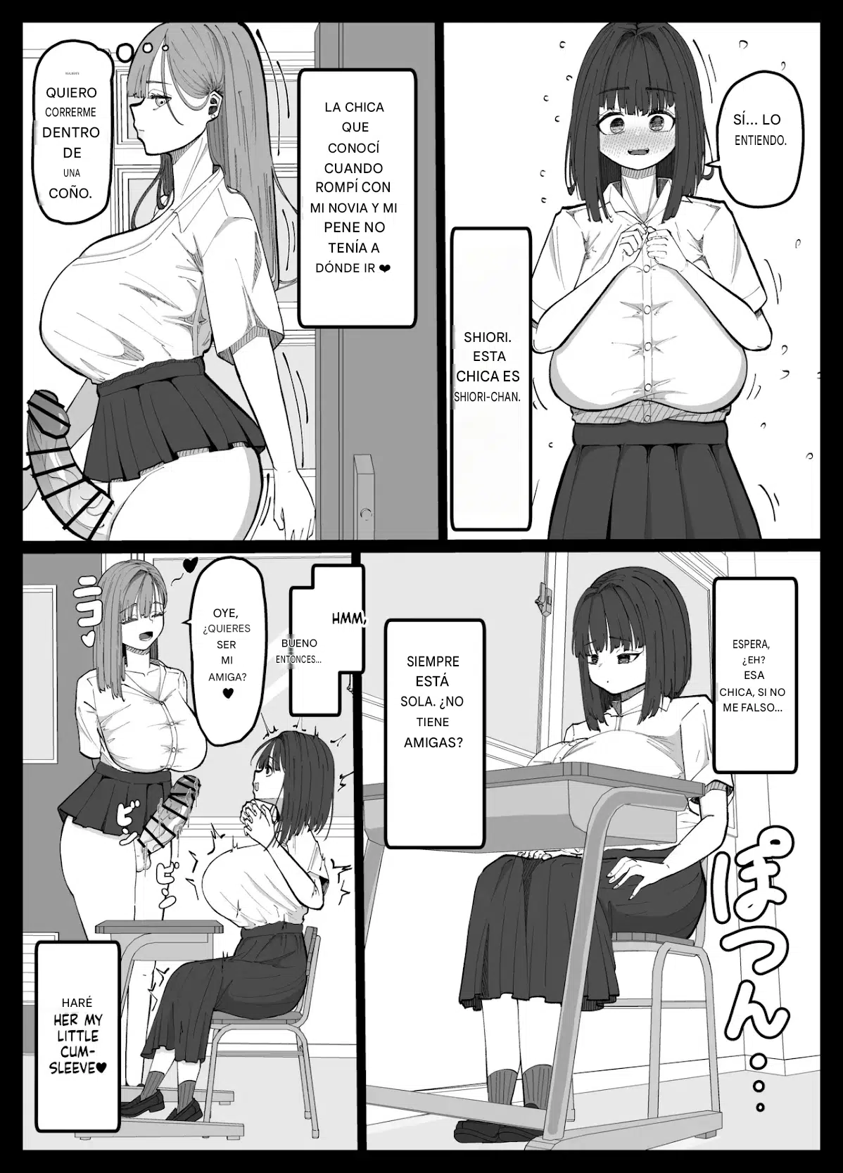 Tomodachi ga Inai InCha-chan o Onaho ni Suru Futanari Gal no Hanashi | The Story of a Futanari Gal Who Turns Her Friendless Introverted Girl Into an Onahole Español page 4 full
