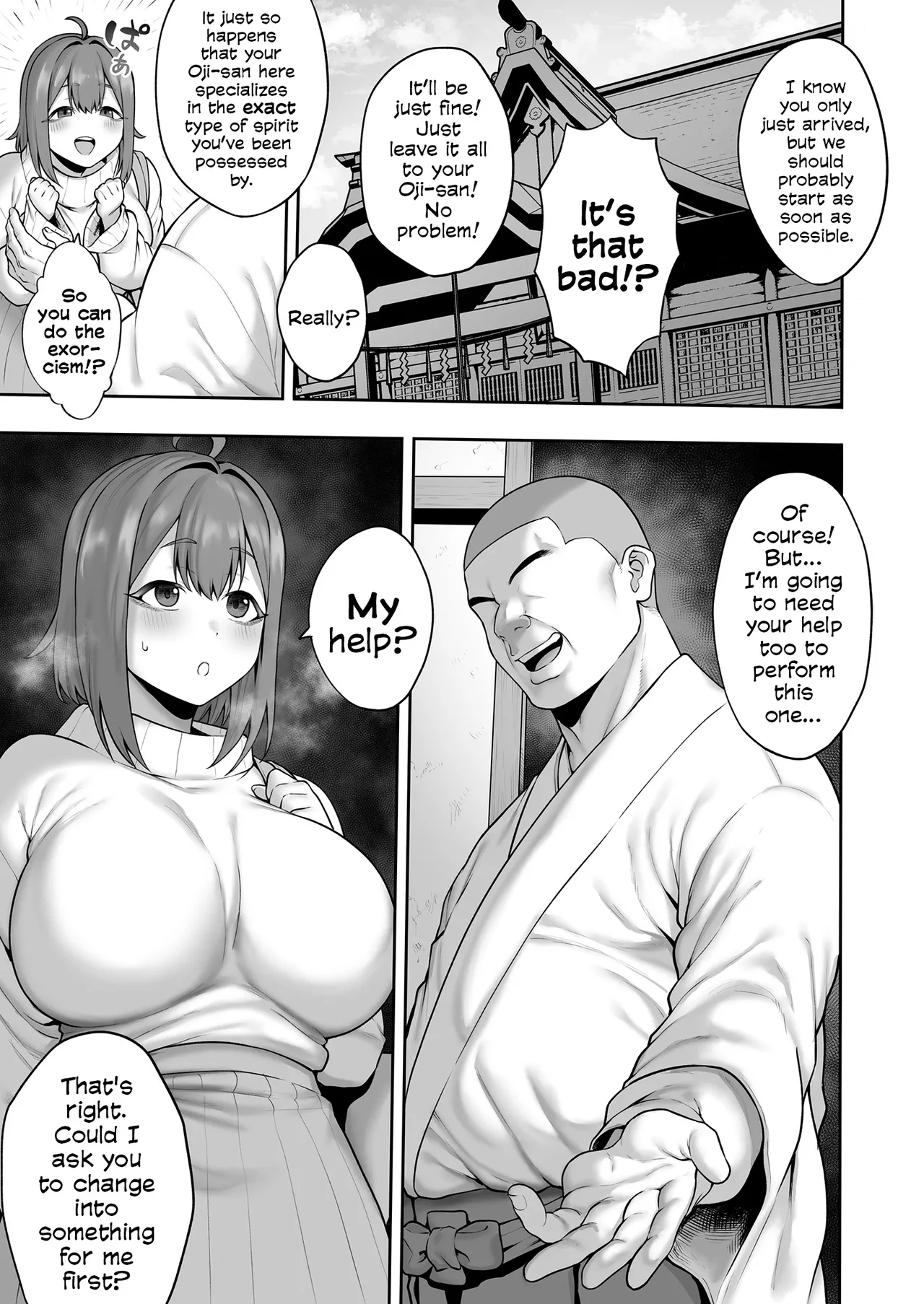 The Chunky, Defenseless, Airheaded University Girl Get's A Crash Course In Perverted Exorcisms! | Muchi muchi Ten'nen Joshidai-sei no Dosukebe Jorei Taiken-roku page 6 full