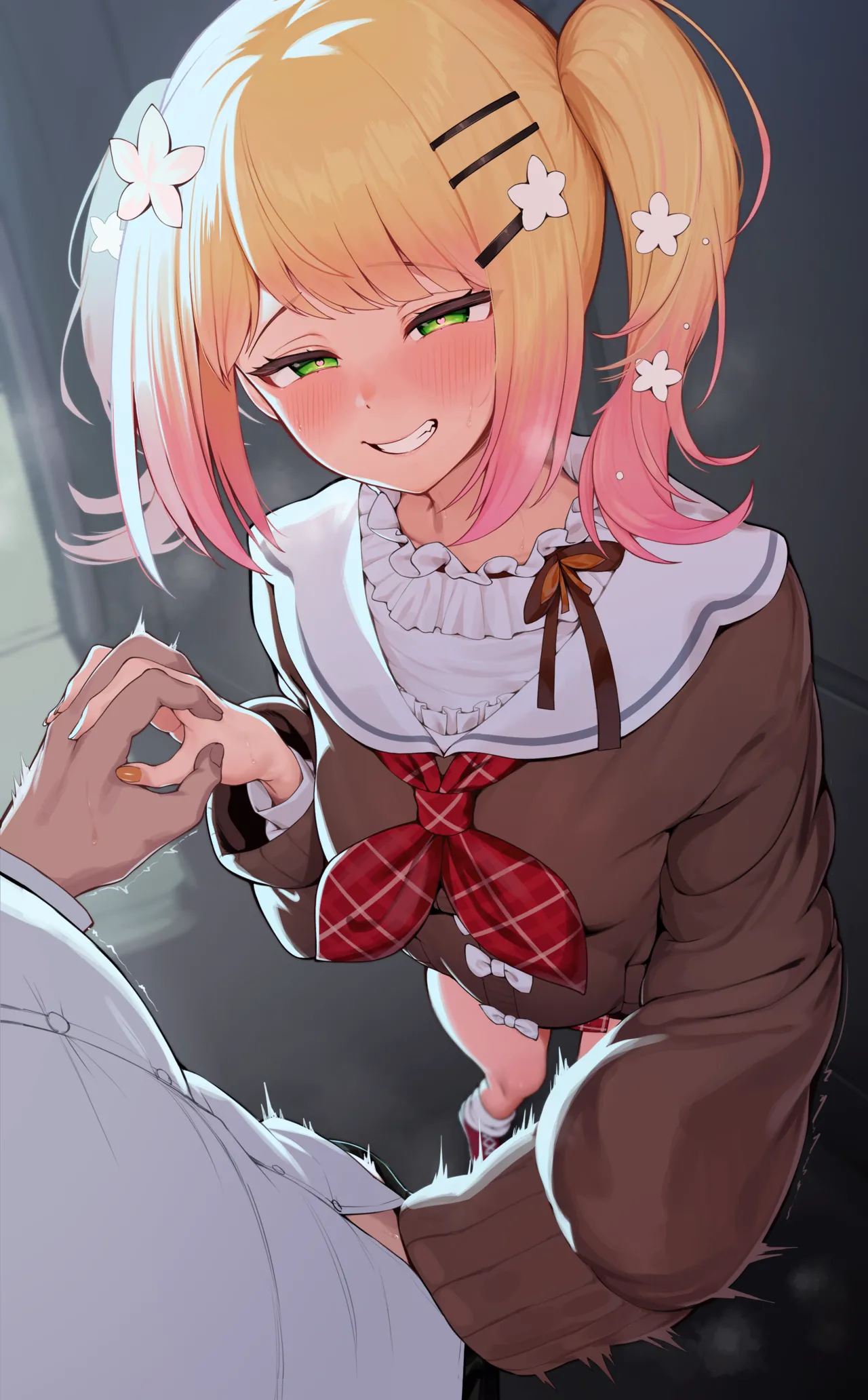 nnち 頼んだら路地裏で手コキしてくれ最後は袖に中出し❤【差分6枚】 page 10 full