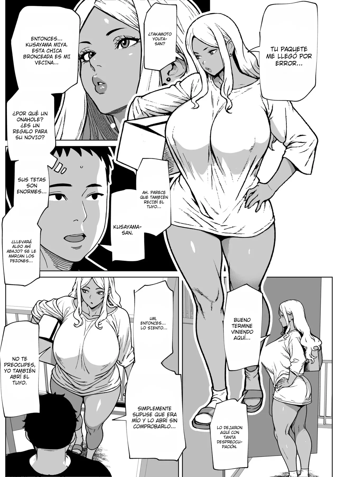 Otonari-san wa Futanari Kuro Gal｜Mi Vecina la Gal Morena Futanari page 3 full