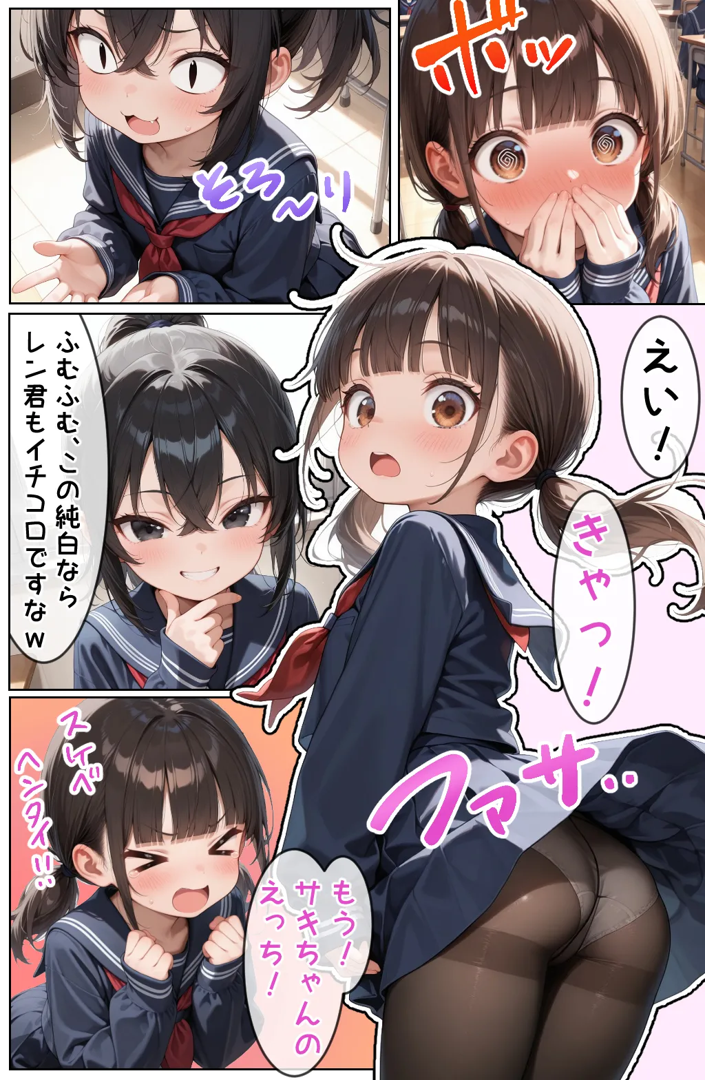 New First-Year Student: The story of a fresh-faced student who gets passed around by homeless men and becomes a "first-time mom." page 4 full