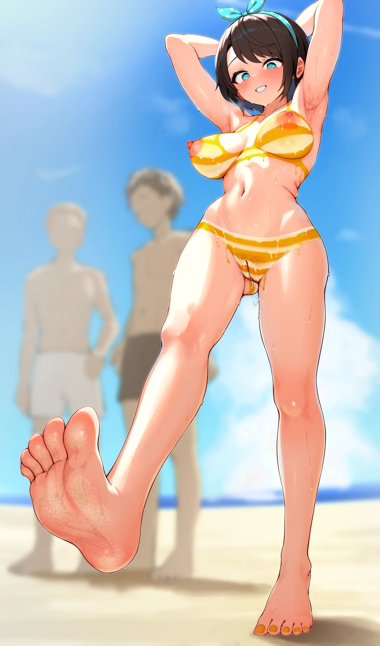 sbr 浜辺でボディペイント露出❤仰け反りチクビアクメ page 10 full