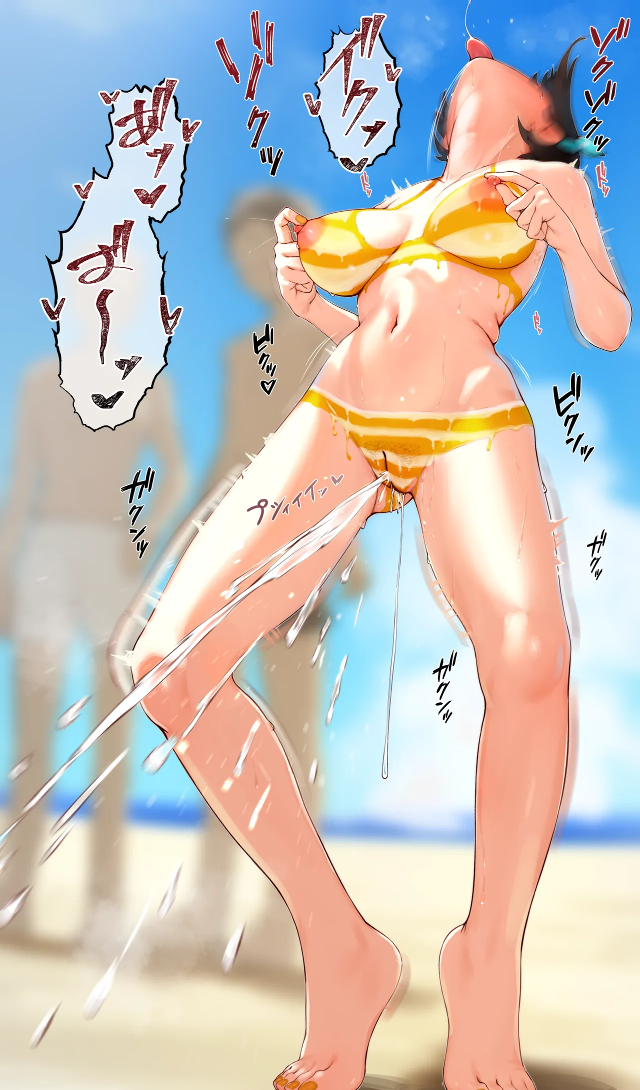 sbr 浜辺でボディペイント露出❤仰け反りチクビアクメ page 8 full