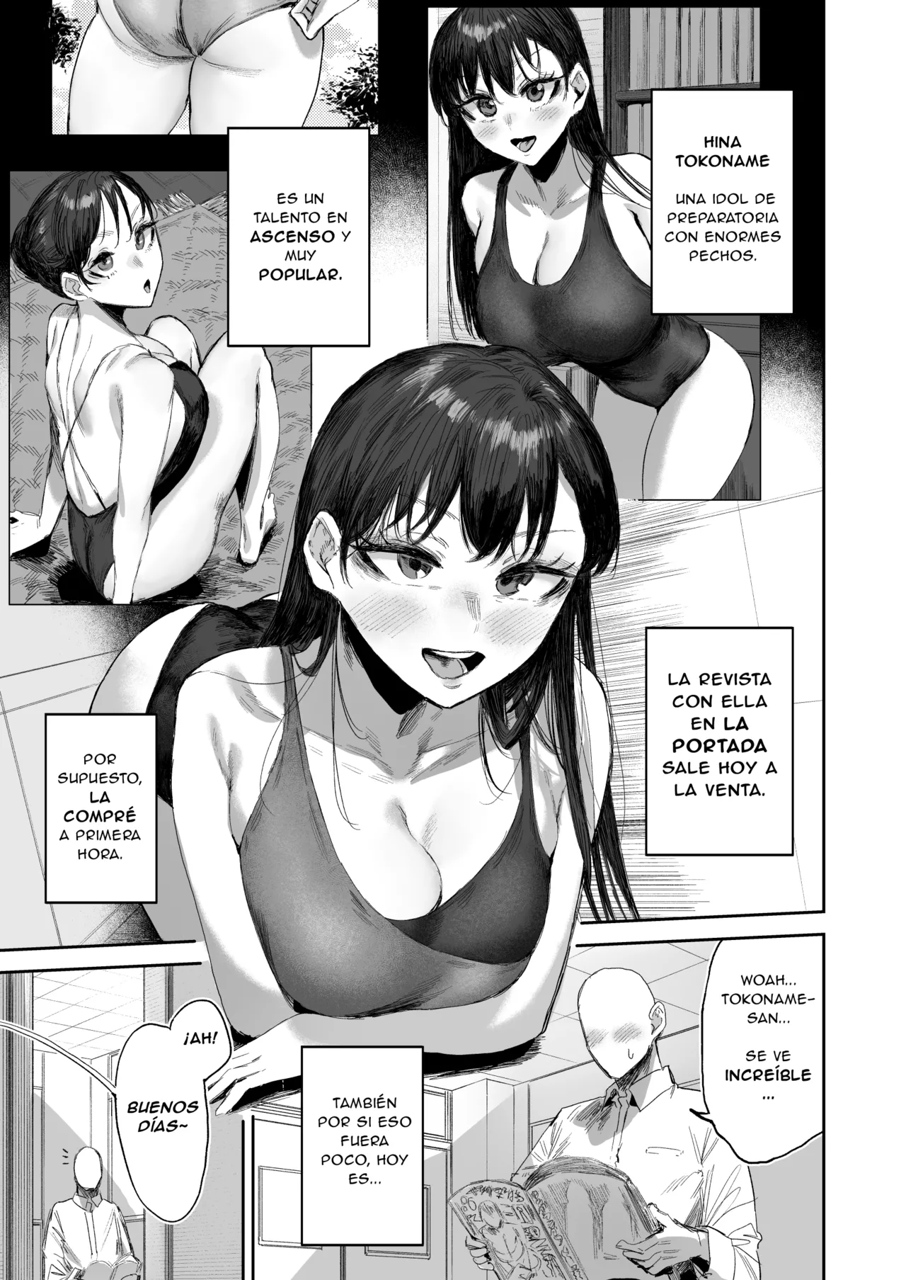 La historia de cómo mi compañera de clase idol con grandes pechos, me ayuda a saciar mis deseos... page 1 full