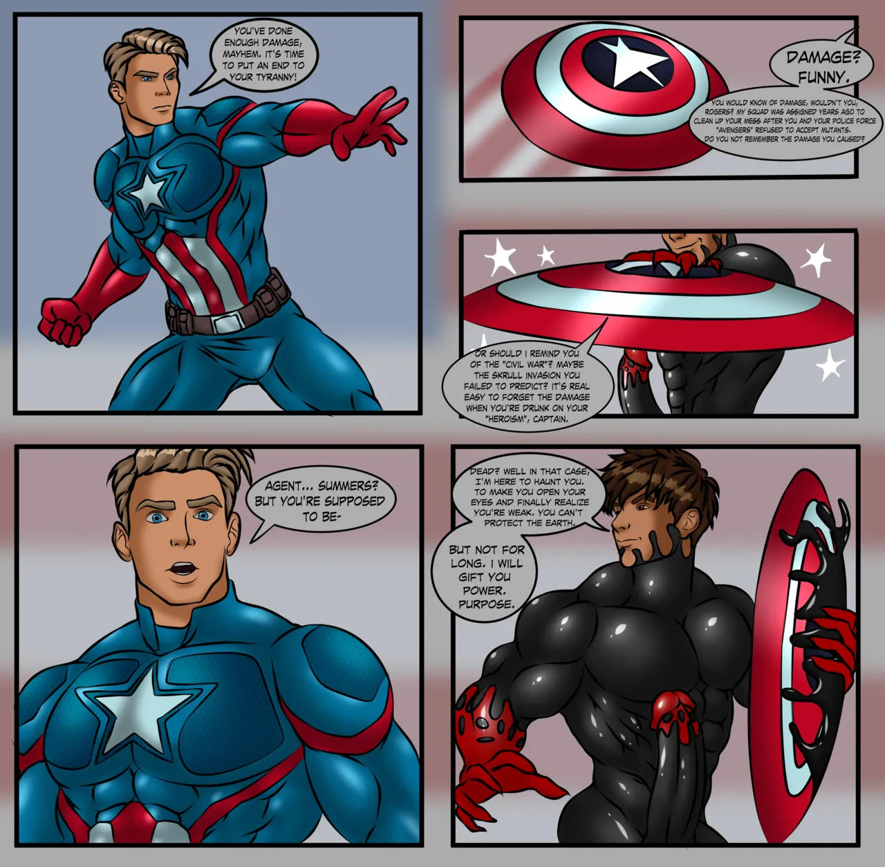 Cap vs Mayhem page 1 full