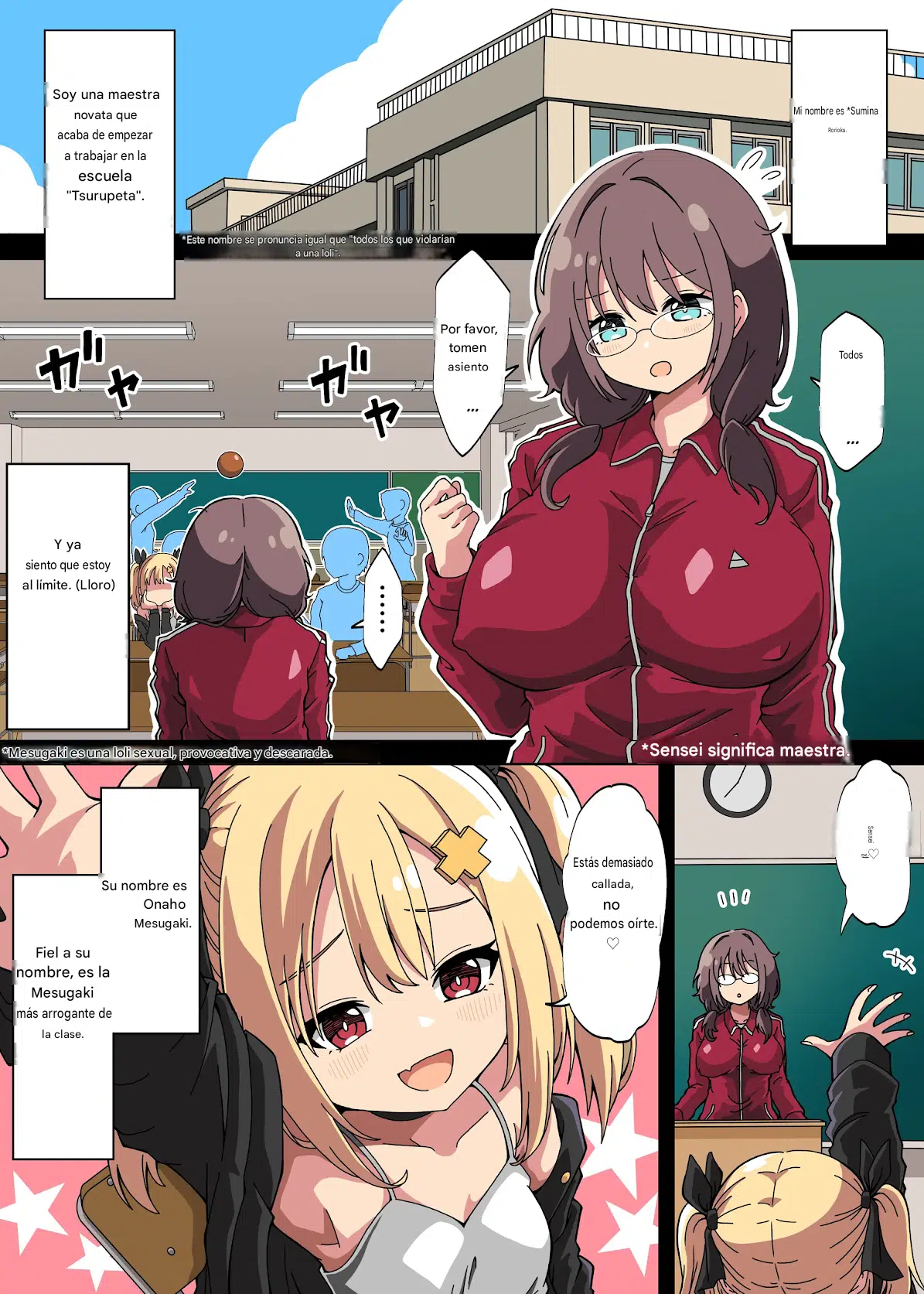 Futanari Onna Kyoushi ga Class no Mesugaki ni Aorarete Ukkari Gachiboko Honki Rape de Seishori Onahole Ningyou ni Shite Shimau Ohanashi Español page 2 full