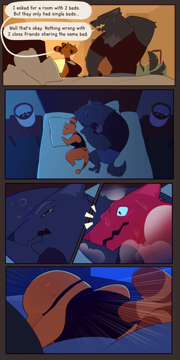 Two friends One bed cover