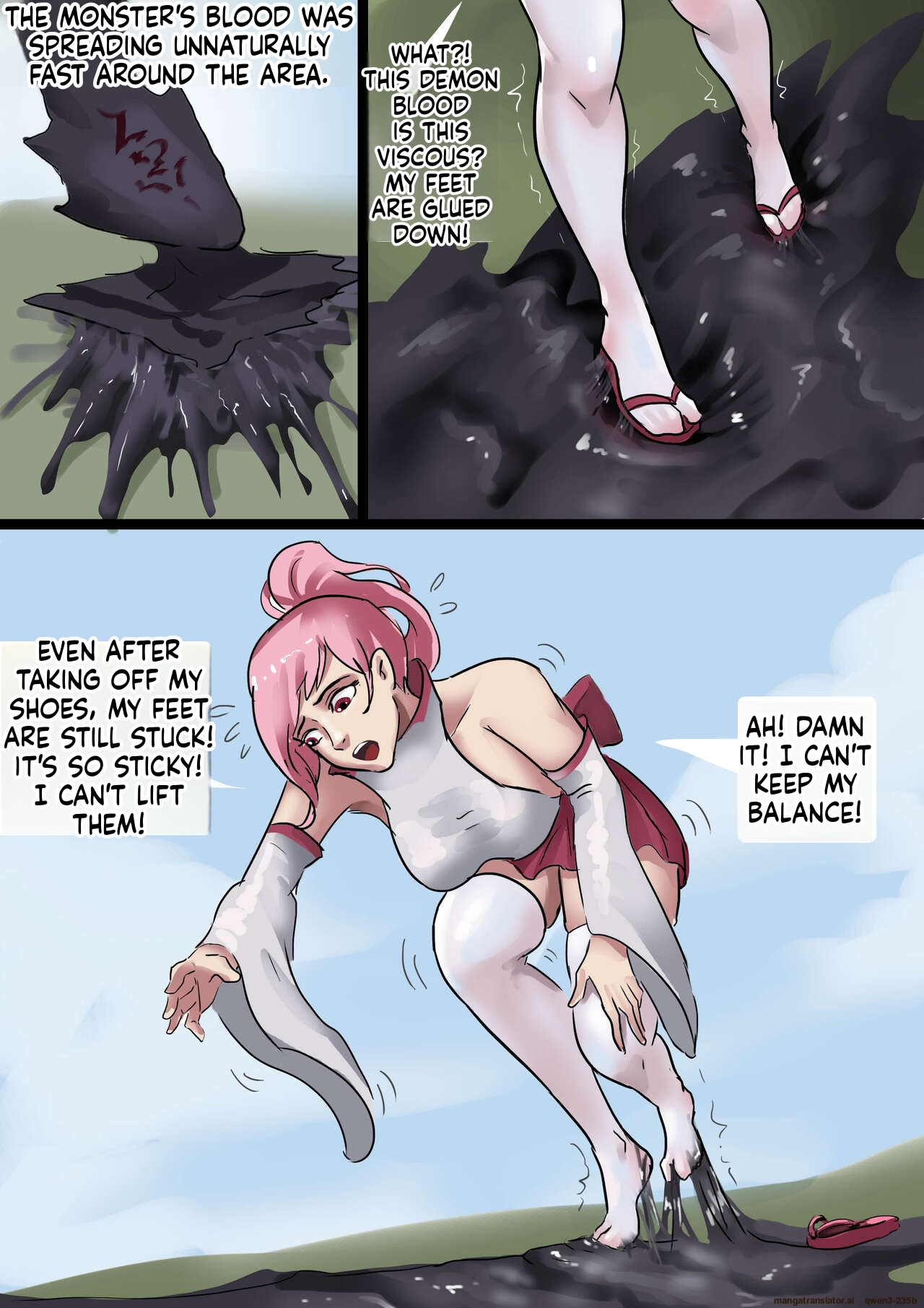 被黏液玩弄的白丝巫女 White silk witch played with slime page 4 full