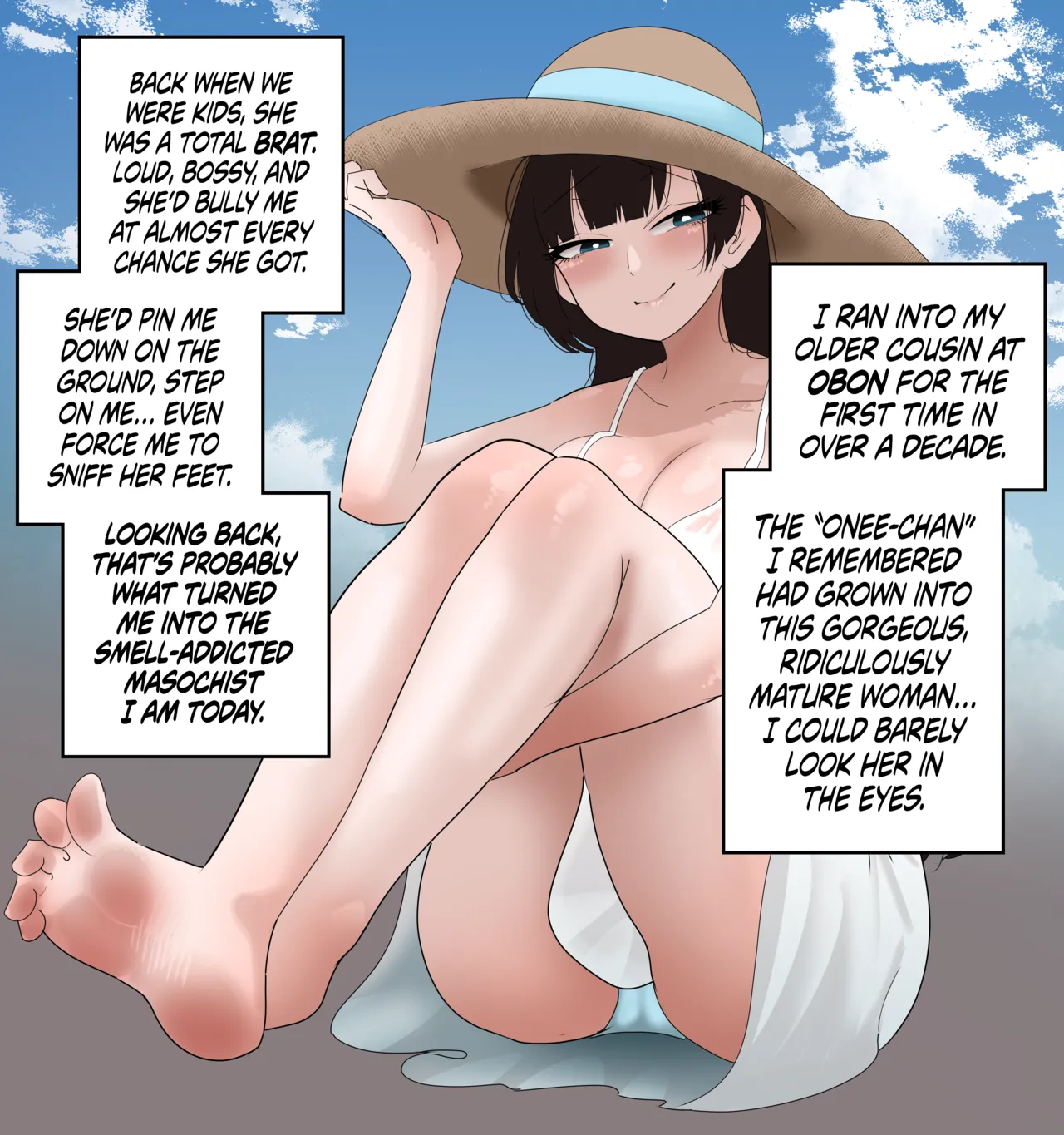 Obon no Kiseisaki de Muremure Amaama Nioi-zeme 💕 | Onee-chan's Steamy, Smelly &amp; Sweaty Assault during Obon! 💕 page 2 full