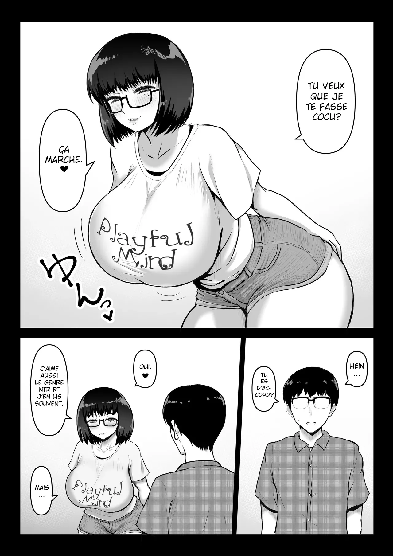 Kowakuteki na Kanojo wa "Netorase" ni Kyouryokuteki de Boku no Utsubokki Okori o Mite Emi o Ukaberu page 2 full